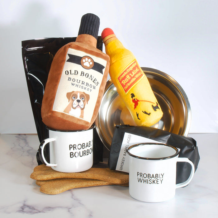 Dogs & Bourbon & Whisky & Scotch Gift Basket