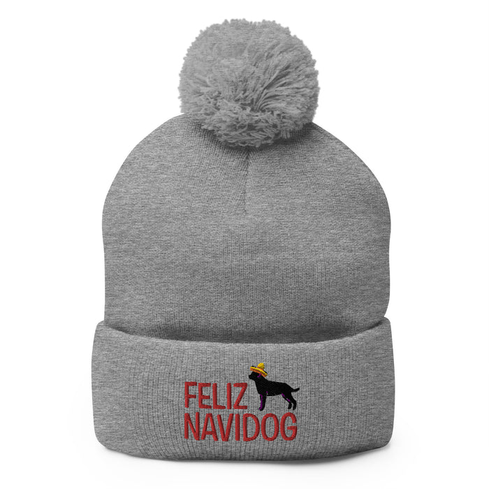 Long-Tail Feliz "Navidog" Pom-Pom Beanie