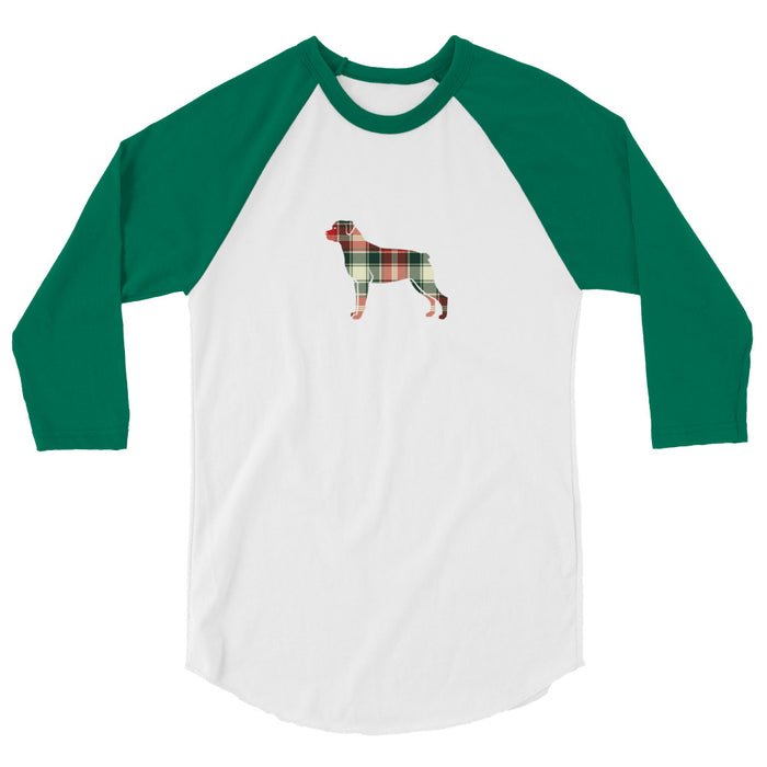 "Plaid Rottie" 3/4 Sleeve Tee